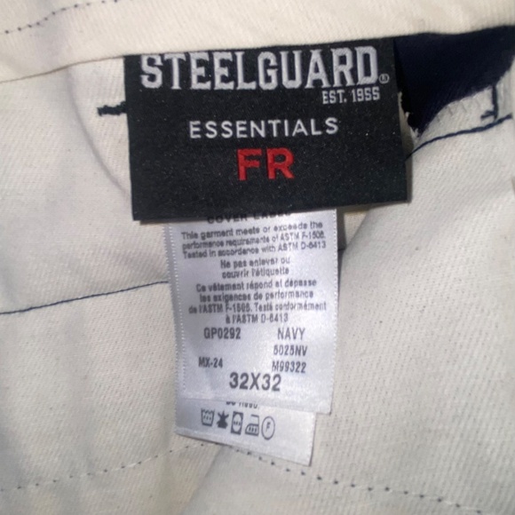 Steel Guard CAT2 FR Men’s Flame Resistant Work Pants 32x32 Navy Blue Durable - Picture 12 of 16